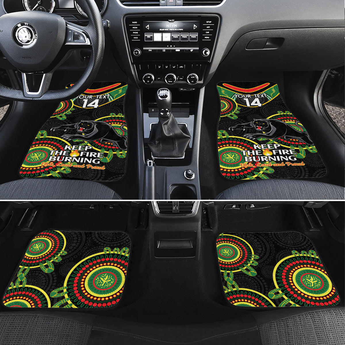 Custom NRL Panthers NAIDOC Week Car Mats Keep The Fire Burning Indigenous Art