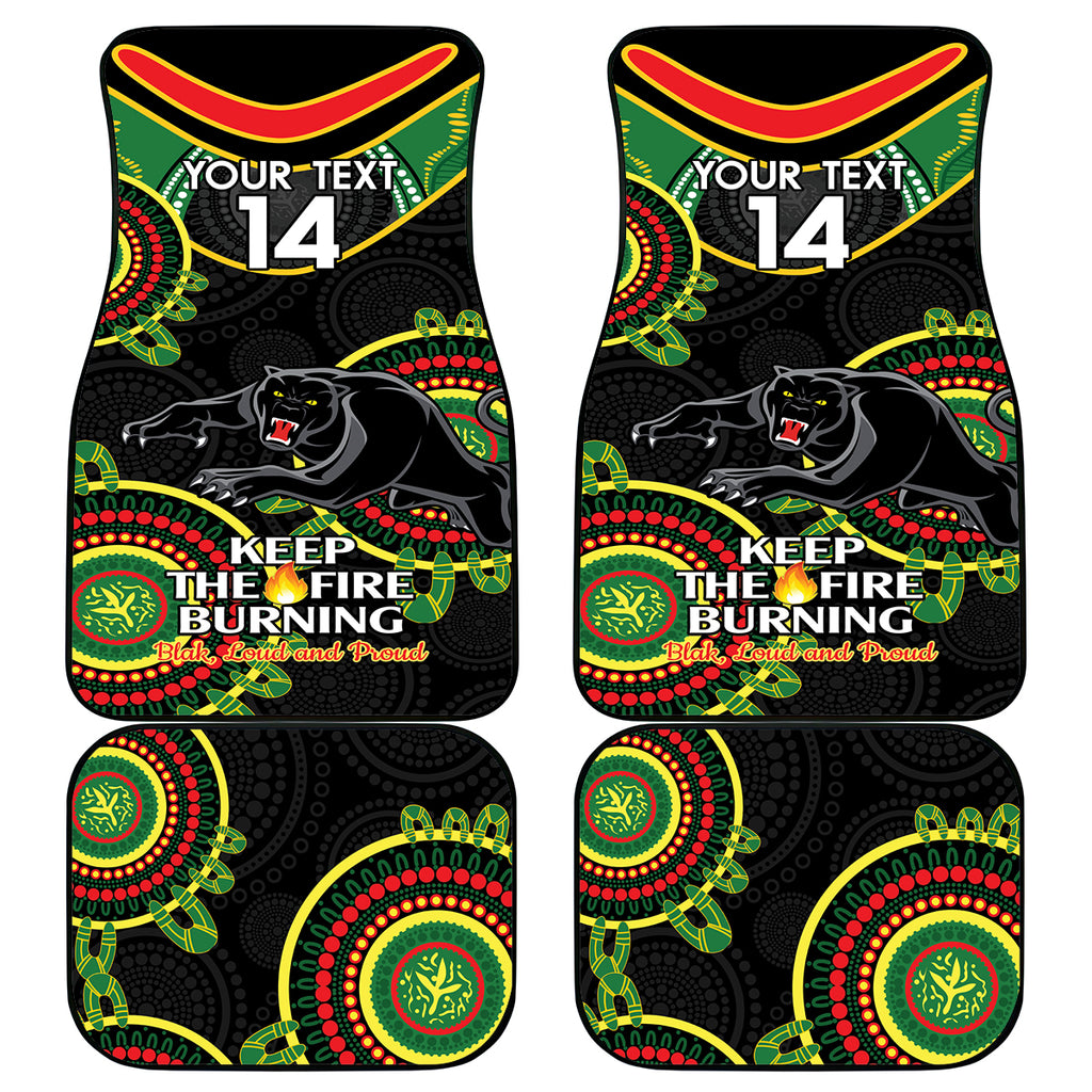 Custom NRL Panthers NAIDOC Week Car Mats Keep The Fire Burning Indigenous Art