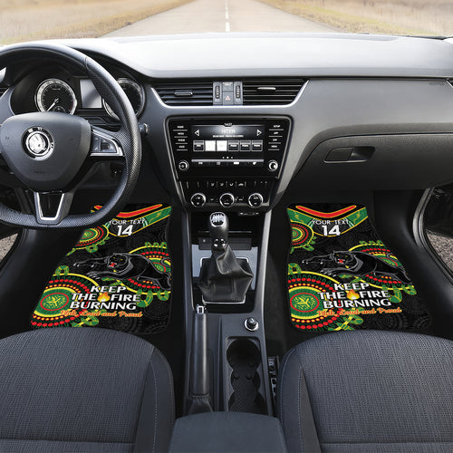 Custom NRL Panthers NAIDOC Week Car Mats Keep The Fire Burning Indigenous Art