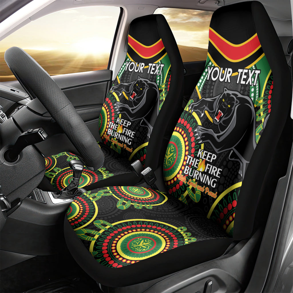 Custom NRL Panthers NAIDOC Week Car Seat Cover Keep The Fire Burning Indigenous Art