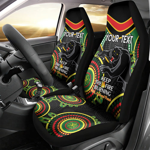 Custom NRL Panthers NAIDOC Week Car Seat Cover Keep The Fire Burning Indigenous Art