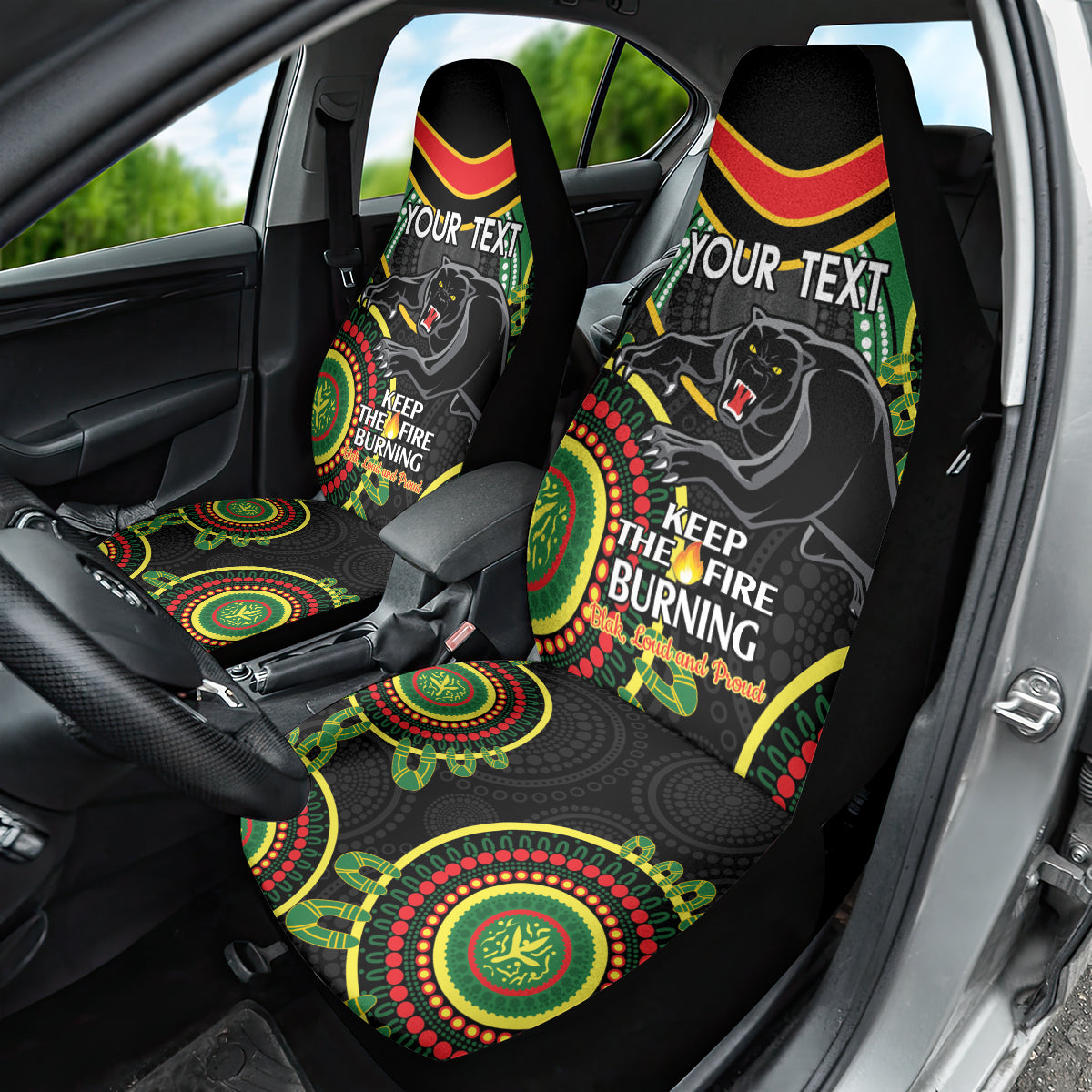 Custom NRL Panthers NAIDOC Week Car Seat Cover Keep The Fire Burning Indigenous Art