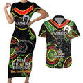 Custom NRL Panthers NAIDOC Week Couples Matching Short Sleeve Bodycon Dress and Hawaiian Shirt Keep The Fire Burning Indigenous Art