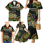 Custom NRL Panthers NAIDOC Week Family Matching Mermaid Dress and Hawaiian Shirt Keep The Fire Burning Indigenous Art