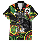 Custom NRL Panthers NAIDOC Week Family Matching Mermaid Dress and Hawaiian Shirt Keep The Fire Burning Indigenous Art