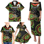 Custom NRL Panthers NAIDOC Week Family Matching Puletasi and Hawaiian Shirt Keep The Fire Burning Indigenous Art