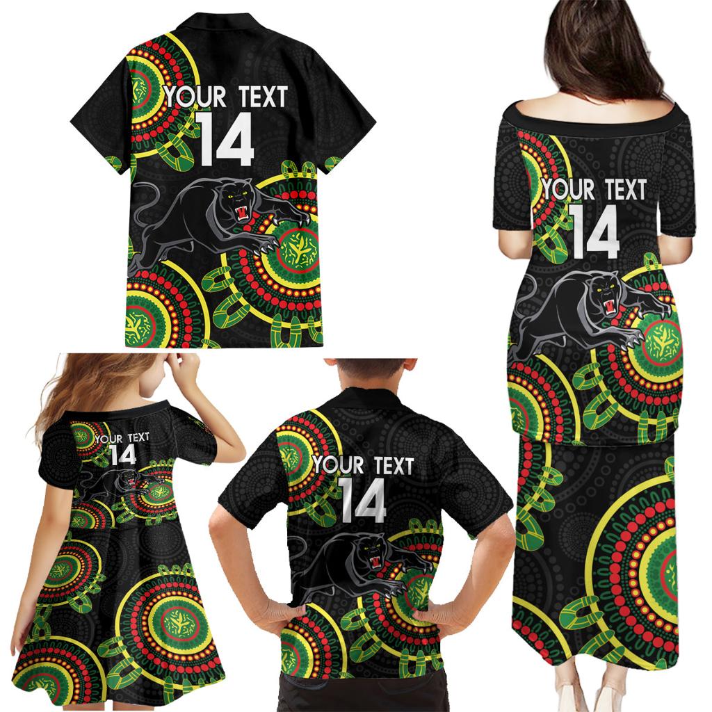 Custom NRL Panthers NAIDOC Week Family Matching Puletasi and Hawaiian Shirt Keep The Fire Burning Indigenous Art