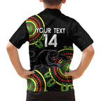 Custom NRL Panthers NAIDOC Week Family Matching Short Sleeve Bodycon Dress and Hawaiian Shirt Keep The Fire Burning Indigenous Art