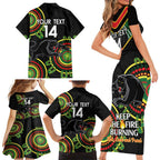 Custom NRL Panthers NAIDOC Week Family Matching Short Sleeve Bodycon Dress and Hawaiian Shirt Keep The Fire Burning Indigenous Art