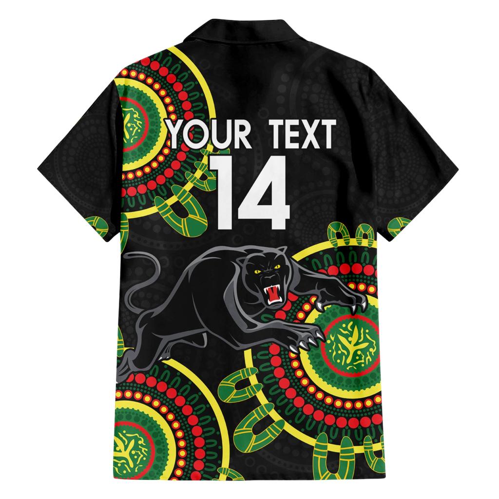 Custom NRL Panthers NAIDOC Week Family Matching Short Sleeve Bodycon Dress and Hawaiian Shirt Keep The Fire Burning Indigenous Art