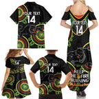 Custom NRL Panthers NAIDOC Week Family Matching Summer Maxi Dress and Hawaiian Shirt Keep The Fire Burning Indigenous Art
