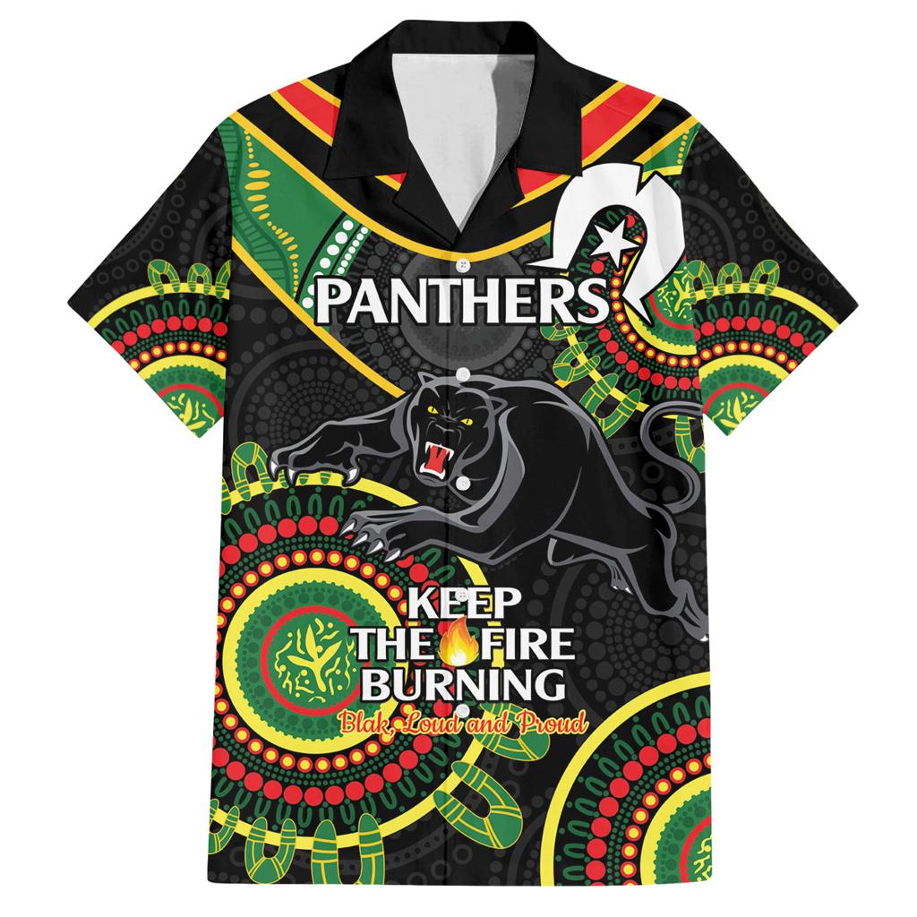 Custom NRL Panthers NAIDOC Week Family Matching Summer Maxi Dress and Hawaiian Shirt Keep The Fire Burning Indigenous Art