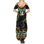 Custom NRL Panthers NAIDOC Week Family Matching Summer Maxi Dress and Hawaiian Shirt Keep The Fire Burning Indigenous Art