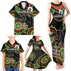 Custom NRL Panthers NAIDOC Week Family Matching Tank Maxi Dress and Hawaiian Shirt Keep The Fire Burning Indigenous Art