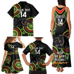 Custom NRL Panthers NAIDOC Week Family Matching Tank Maxi Dress and Hawaiian Shirt Keep The Fire Burning Indigenous Art