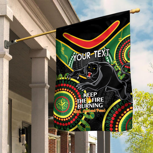 Custom NRL Panthers NAIDOC Week Garden Flag Keep The Fire Burning Indigenous Art