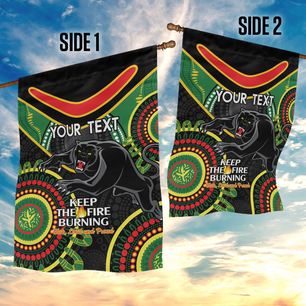 Custom NRL Panthers NAIDOC Week Garden Flag Keep The Fire Burning Indigenous Art