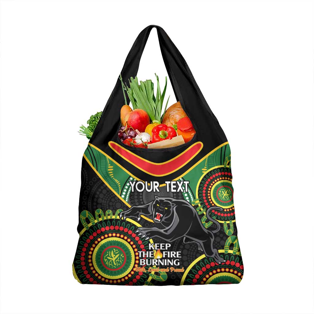 Custom NRL Panthers NAIDOC Week Grocery Bag Keep The Fire Burning Indigenous Art
