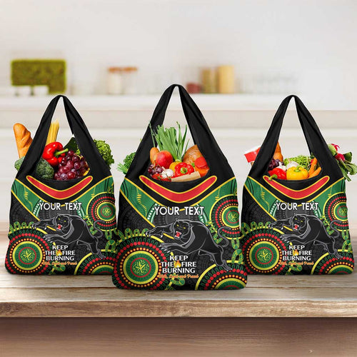 Custom NRL Panthers NAIDOC Week Grocery Bag Keep The Fire Burning Indigenous Art
