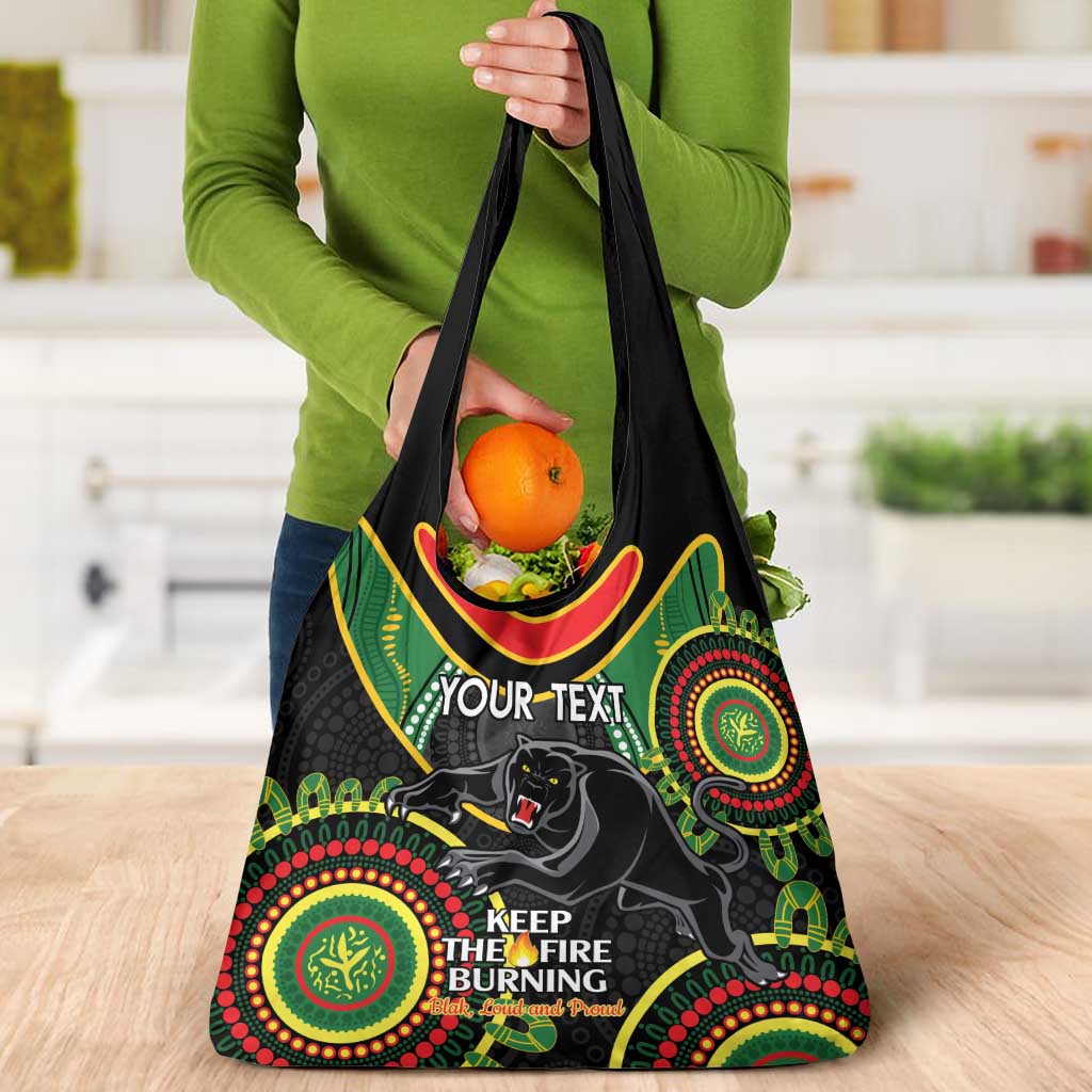 Custom NRL Panthers NAIDOC Week Grocery Bag Keep The Fire Burning Indigenous Art