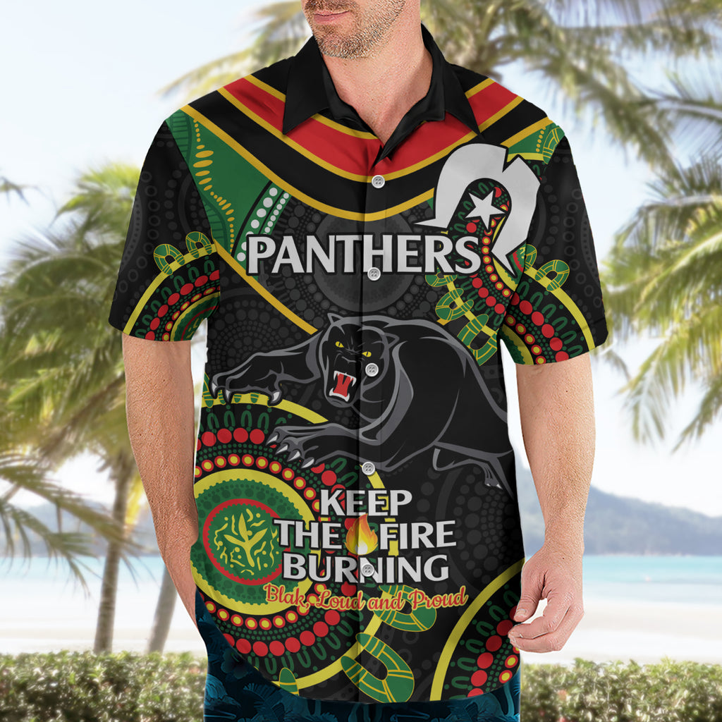 Custom NRL Panthers NAIDOC Week Hawaiian Shirt Keep The Fire Burning Indigenous Art