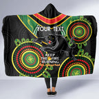 Custom NRL Panthers NAIDOC Week Hooded Blanket Keep The Fire Burning Indigenous Art