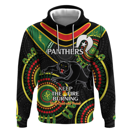 Custom NRL Panthers NAIDOC Week Hoodie Keep The Fire Burning Indigenous Art