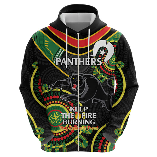 Custom NRL Panthers NAIDOC Week Hoodie Keep The Fire Burning Indigenous Art