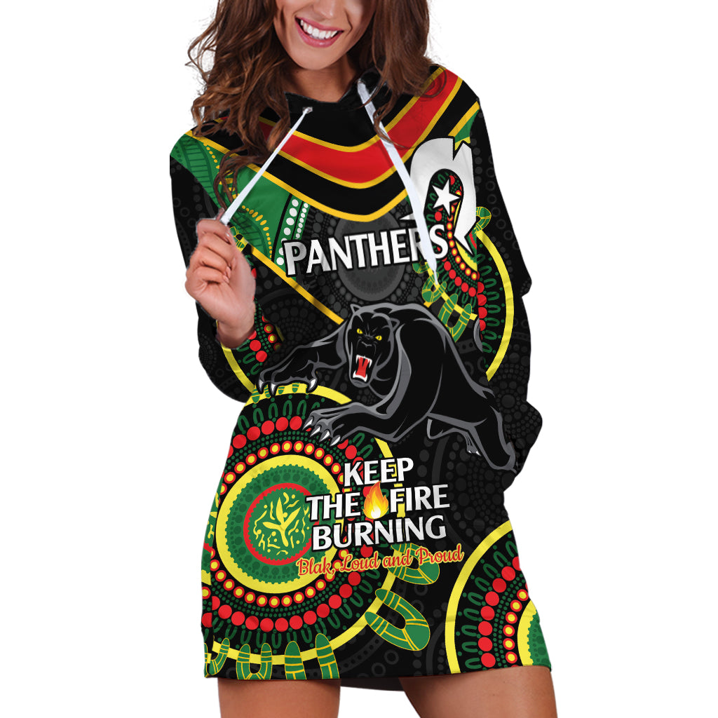 Custom NRL Panthers NAIDOC Week Hoodie Dress Keep The Fire Burning Indigenous Art