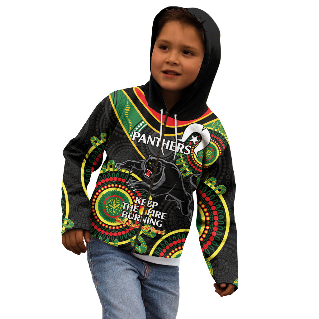Custom NRL Panthers NAIDOC Week Kid Hoodie Keep The Fire Burning Indigenous Art