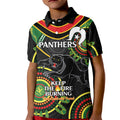 Custom NRL Panthers NAIDOC Week Kid Polo Shirt Keep The Fire Burning Indigenous Art
