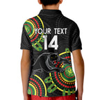Custom NRL Panthers NAIDOC Week Kid Polo Shirt Keep The Fire Burning Indigenous Art