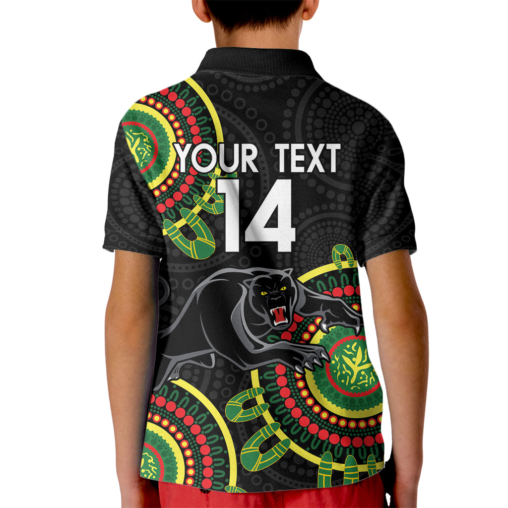 Custom NRL Panthers NAIDOC Week Kid Polo Shirt Keep The Fire Burning Indigenous Art