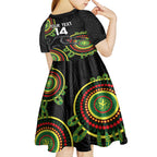 Custom NRL Panthers NAIDOC Week Kid Short Sleeve Dress Keep The Fire Burning Indigenous Art
