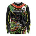 Custom NRL Panthers NAIDOC Week Long Sleeve Shirt Keep The Fire Burning Indigenous Art