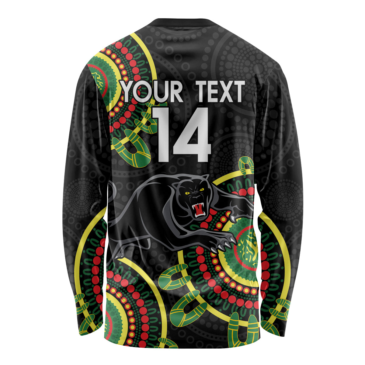 Custom NRL Panthers NAIDOC Week Long Sleeve Shirt Keep The Fire Burning Indigenous Art