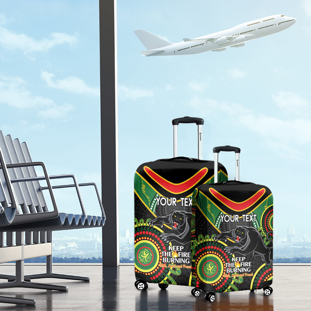 Custom NRL Panthers NAIDOC Week Luggage Cover Keep The Fire Burning Indigenous Art