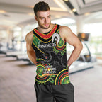 Custom NRL Panthers NAIDOC Week Men Tank Top Keep The Fire Burning Indigenous Art