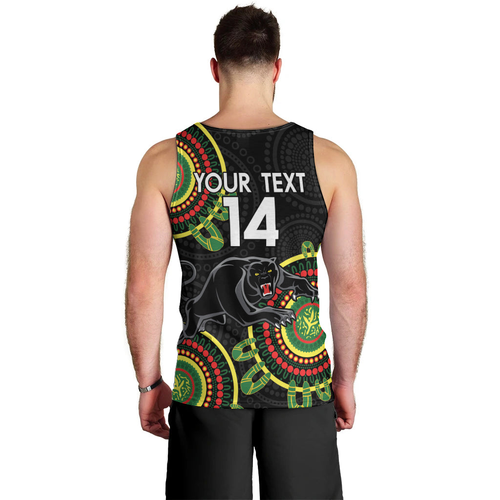 Custom NRL Panthers NAIDOC Week Men Tank Top Keep The Fire Burning Indigenous Art