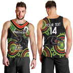 Custom NRL Panthers NAIDOC Week Men Tank Top Keep The Fire Burning Indigenous Art