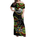 Custom NRL Panthers NAIDOC Week Off Shoulder Maxi Dress Keep The Fire Burning Indigenous Art