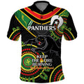 Custom NRL Panthers NAIDOC Week Polo Shirt Keep The Fire Burning Indigenous Art