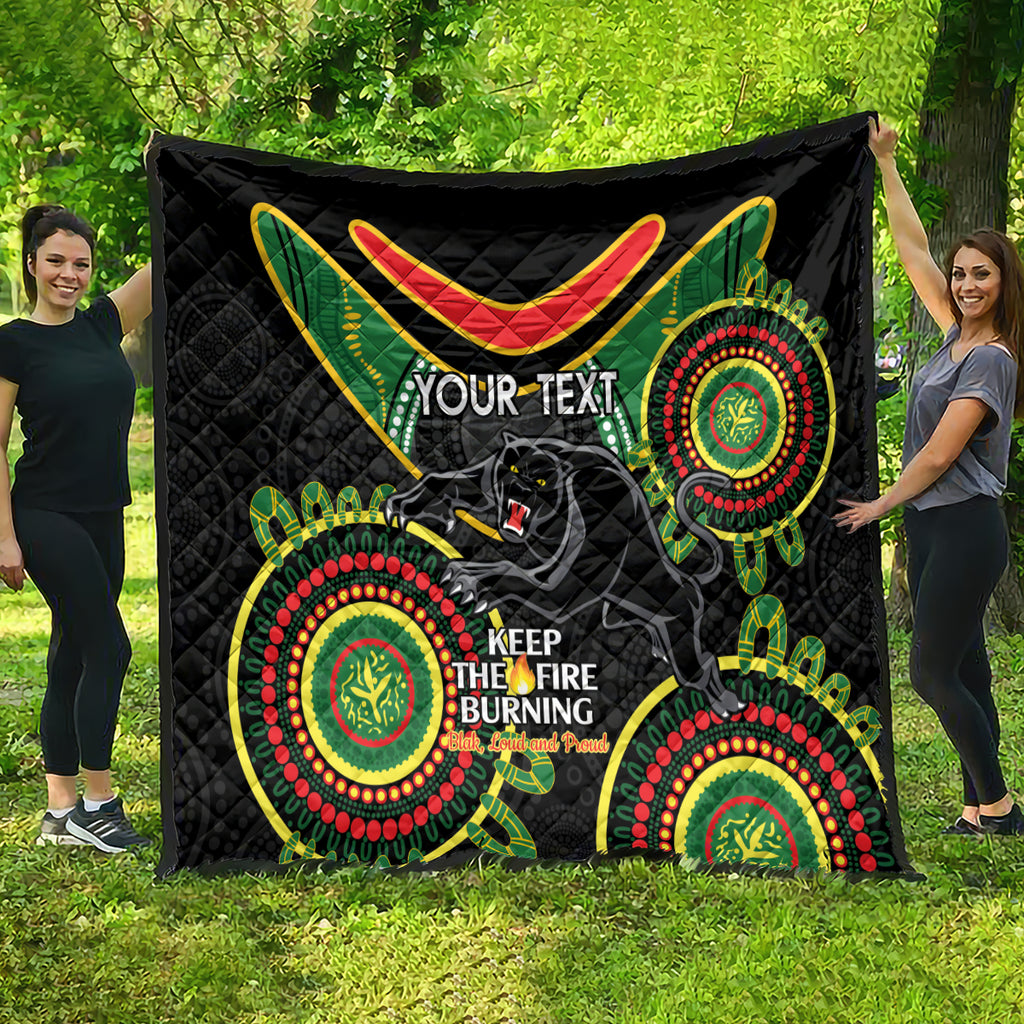 Custom NRL Panthers NAIDOC Week Quilt Keep The Fire Burning Indigenous Art