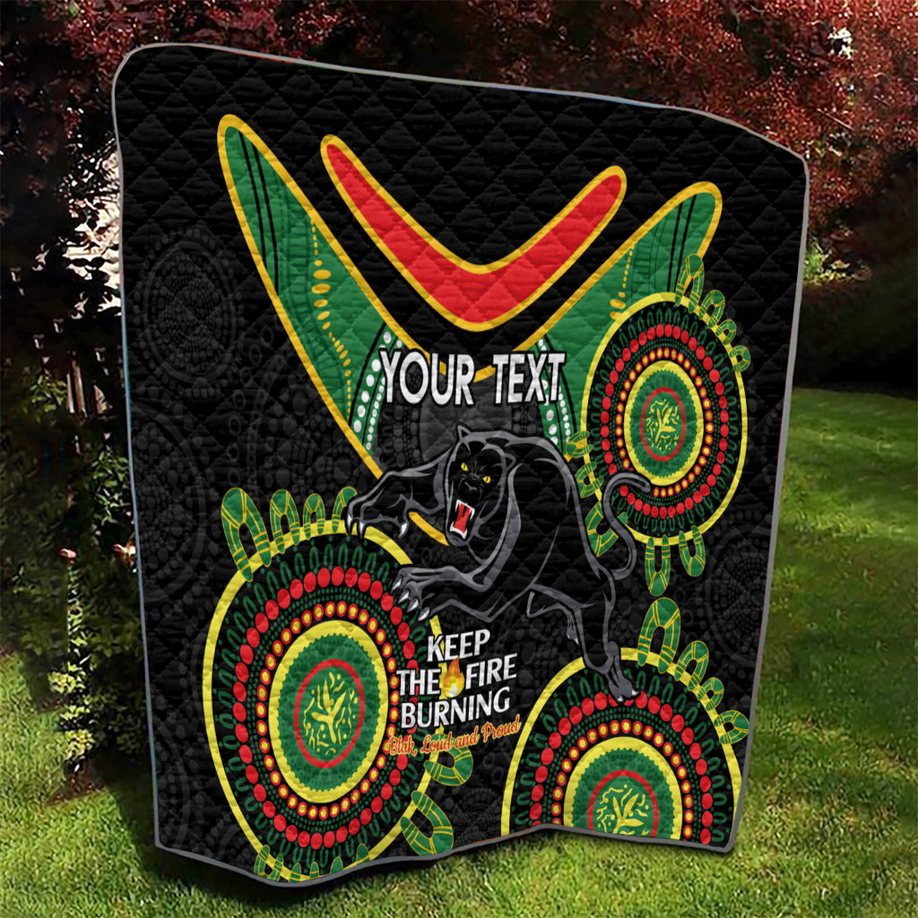 Custom NRL Panthers NAIDOC Week Quilt Keep The Fire Burning Indigenous Art