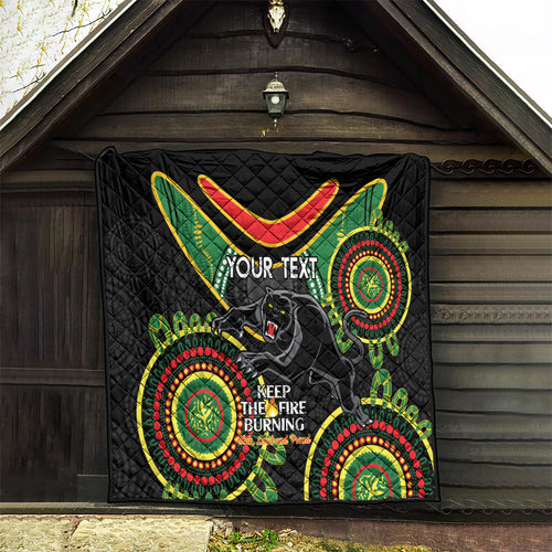 Custom NRL Panthers NAIDOC Week Quilt Keep The Fire Burning Indigenous Art