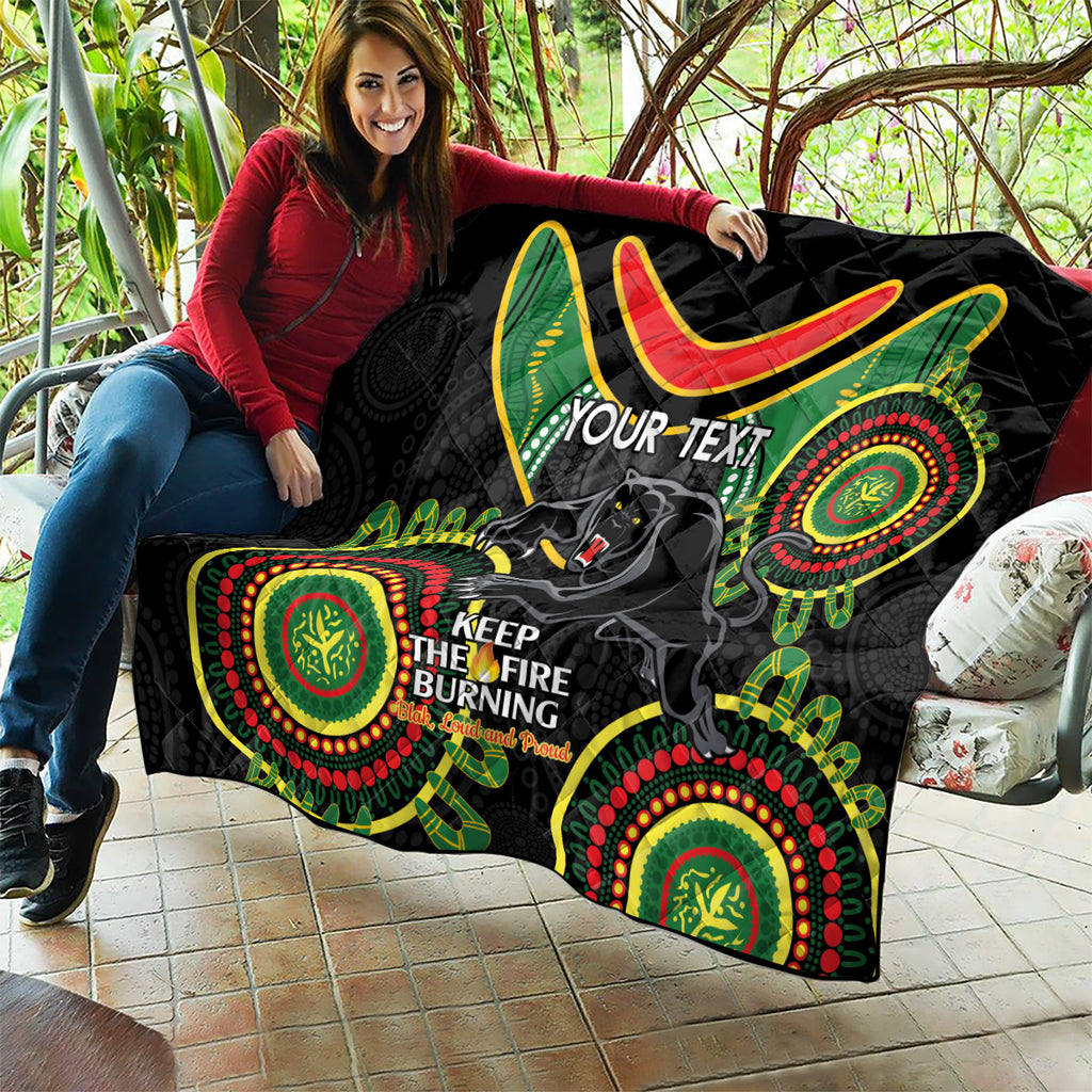 Custom NRL Panthers NAIDOC Week Quilt Keep The Fire Burning Indigenous Art