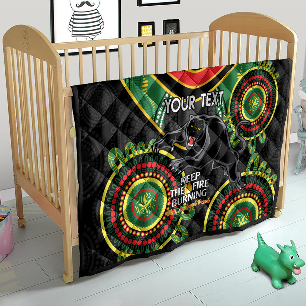Custom NRL Panthers NAIDOC Week Quilt Keep The Fire Burning Indigenous Art