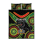 Custom NRL Panthers NAIDOC Week Quilt Bed Set Keep The Fire Burning Indigenous Art
