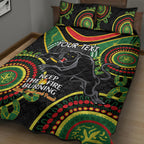 Custom NRL Panthers NAIDOC Week Quilt Bed Set Keep The Fire Burning Indigenous Art