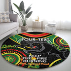 Custom NRL Panthers NAIDOC Week Round Carpet Keep The Fire Burning Indigenous Art